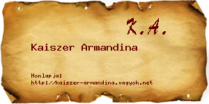 Kaiszer Armandina névjegykártya